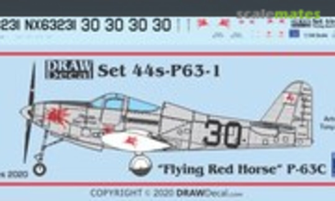 1:144 “Flying Red Horse” P-63C (Draw Decal 44-P63-1) 44-P63-1