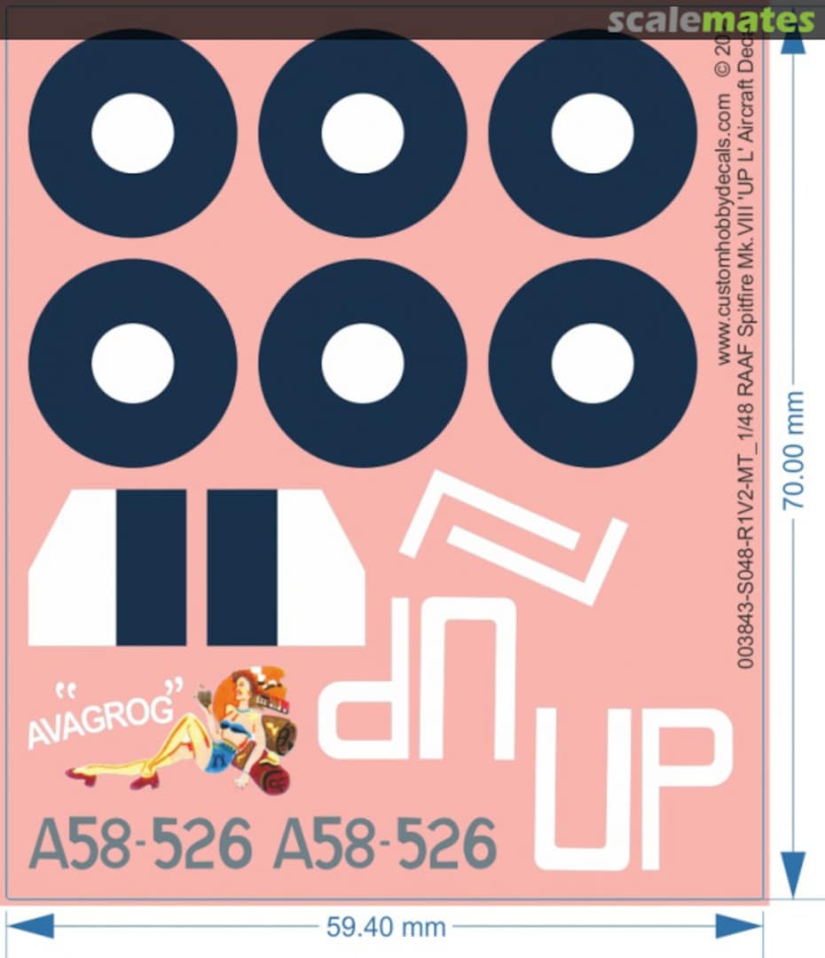 Boxart RAAF Spitfire Mk VIII 'UP L' 003843-S024-R1V2 Custom Hobby Decals Boxart RAAF Spitfire Mk VIII 'UP L' 003843-S024-R1V2 Custom Hobby Decals