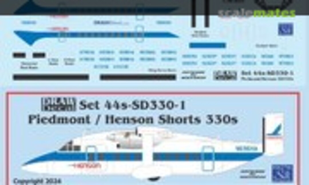 1:144 Piedmont / Henson Shorts 330s (Draw Decal 44-SD330-1) 44-SD330-1