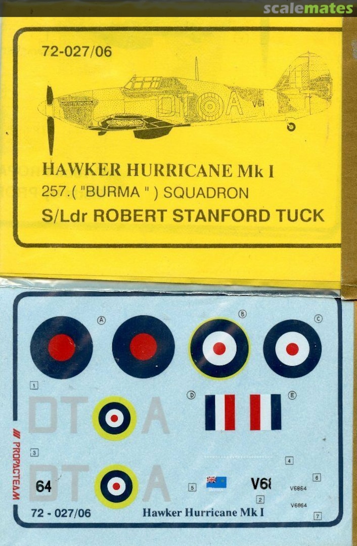 Boxart Hawker Hurricane Mk I 72-027/06 Propagteam Boxart Hawker Hurricane Mk I 72-027/06 Propagteam
