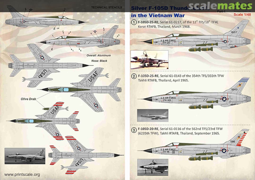 Boxart Silver F-105D Thunderchiefs in the Vietnam War 48-150 Print Scale