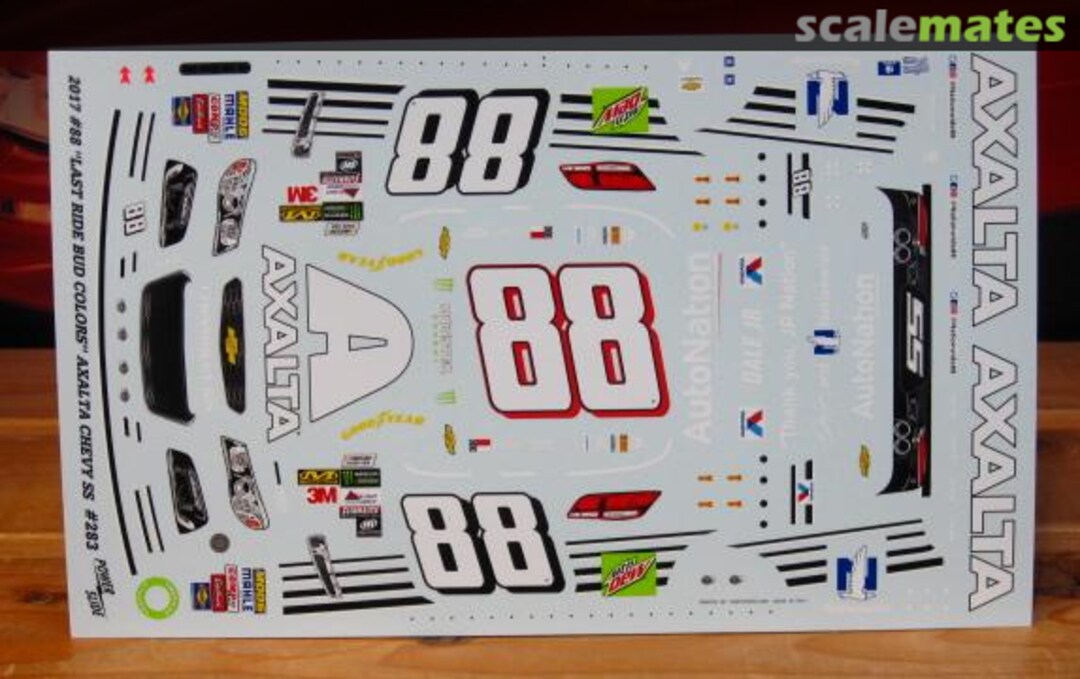 Boxart #88 Axalta (Budweiser red throwback) PS-246 Powerslide Decals