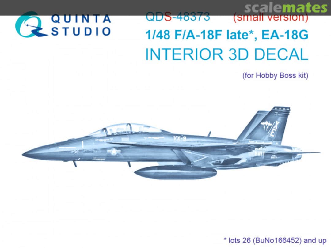 Boxart F/A-18F late / EA-18G interior 3D decals lots 26 (BuNo166452) and up (small version) QDS-48373 Quinta Studio Boxart F/A-18F late / EA-18G interior 3D decals lots 26 (BuNo166452) and up (small version) QDS-48373 Quinta Studio