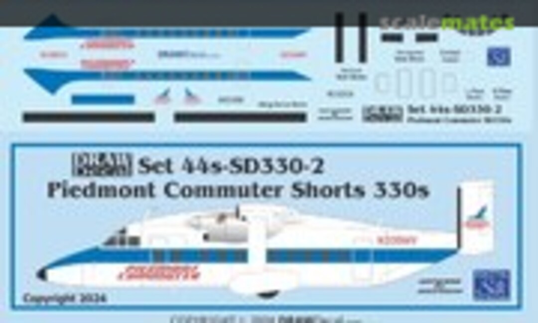 1:144 Piedmont Commuter Shorts 330s (Draw Decal 44-SD330-2) 44-SD330-2