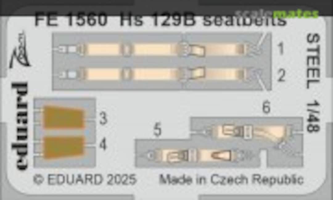 1:48 Henschel Hs 129 B - Steel Seatbelts (Eduard FE1560) FE1560