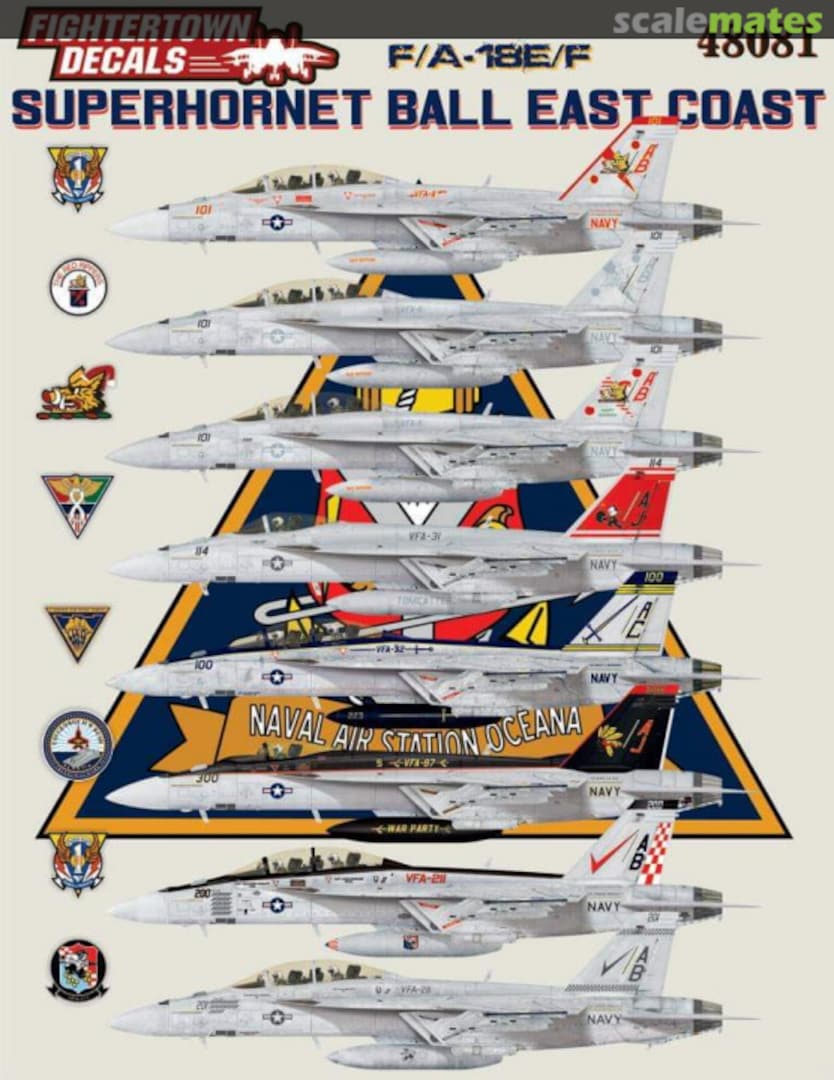 Boxart F/A-18E/F Super Hornet Ball: East Coast 48081 Fightertown Decals Boxart F/A-18E/F Super Hornet Ball: East Coast 48081 Fightertown Decals