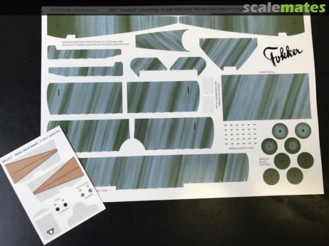 Boxart WW1 "streaked" camouflage "Werner Voss Fokker F.I" pale blue doped linen ATT32140 Aviattic Boxart WW1 "streaked" camouflage "Werner Voss Fokker F.I" pale blue doped linen ATT32140 Aviattic