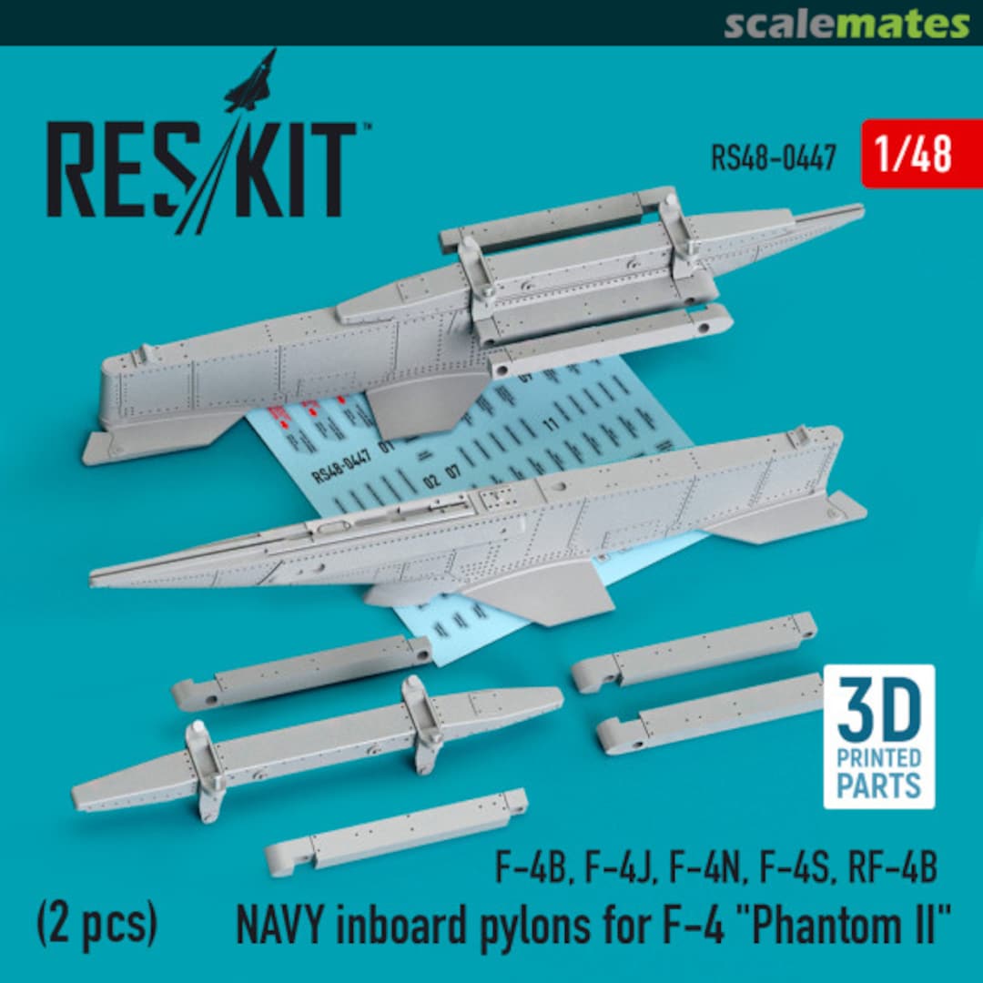 Boxart NAVY inboard pylons for F-4 Phantom II (2 pcs.) (F-4B, F-4J, F-4N, F-4S, RF-4B) (3D Printed) RS48-0447 ResKit Boxart NAVY inboard pylons for F-4 Phantom II (2 pcs.) (F-4B, F-4J, F-4N, F-4S, RF-4B) (3D Printed) RS48-0447 ResKit