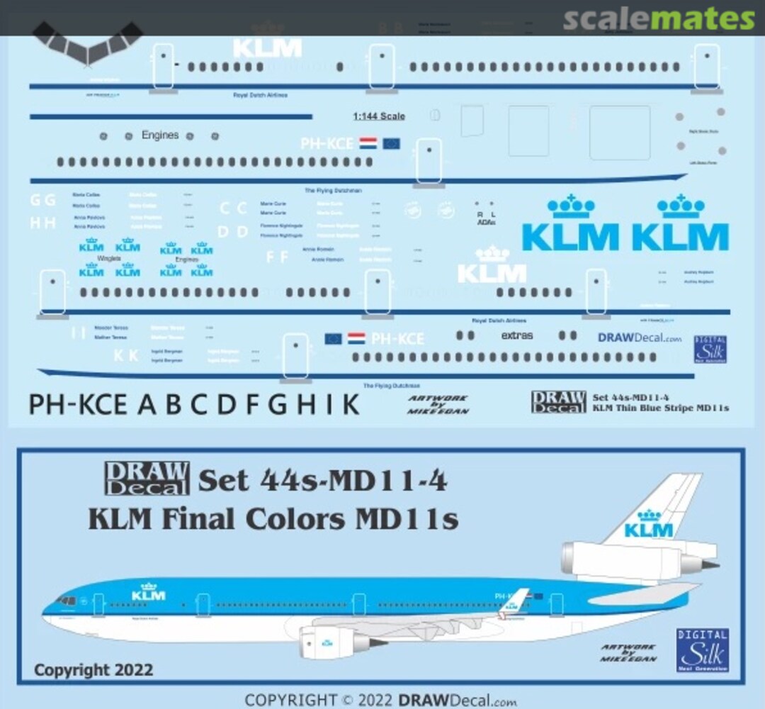 Boxart KLM Final Colors MD11s 44-MD11-4 Draw Decal Boxart KLM Final Colors MD11s 44-MD11-4 Draw Decal