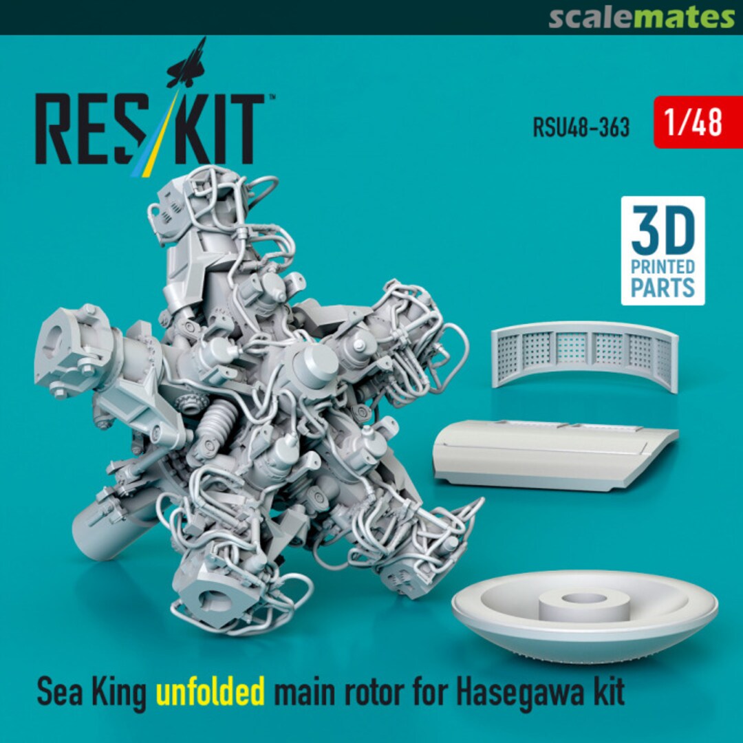 Boxart Sea King unfolded main rotor (Hasegawa) (3D Printed) RSU48-0363 ResKit Boxart Sea King unfolded main rotor (Hasegawa) (3D Printed) RSU48-0363 ResKit