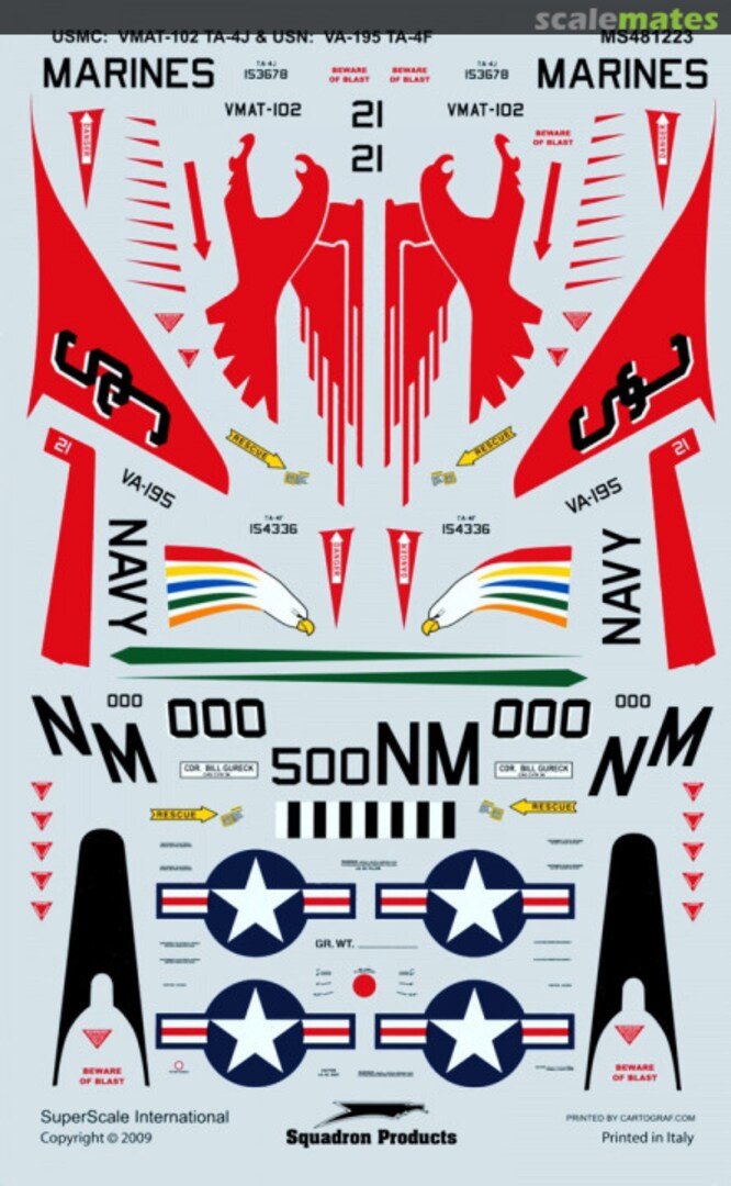 Boxart USMC TA-4J & USN TA-4F Skyhawks MS481223 SuperScale International Boxart USMC TA-4J & USN TA-4F Skyhawks MS481223 SuperScale International