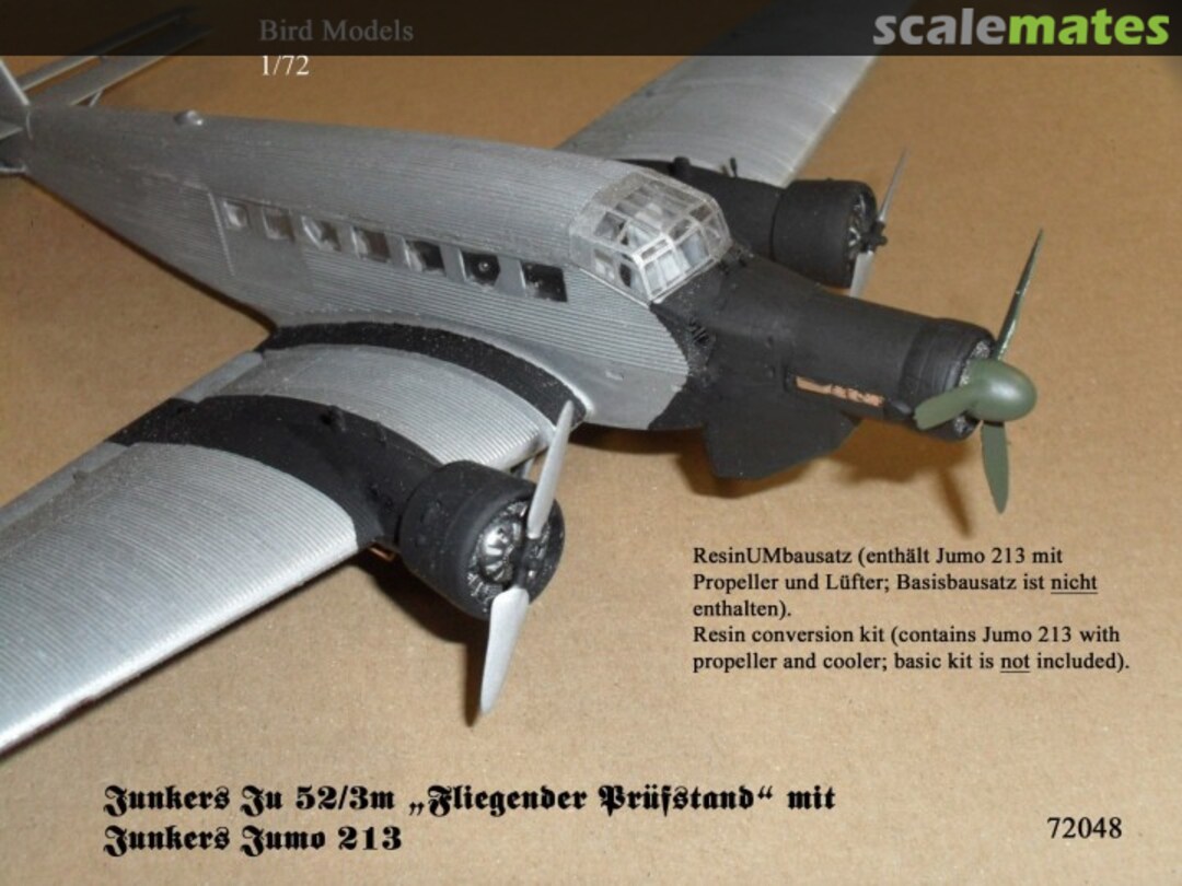 Boxart Junkers Ju 52/3m "Fliegender Prüfstand" Jumo 213 72048 Bird Models Boxart Junkers Ju 52/3m "Fliegender Prüfstand" Jumo 213 72048 Bird Models