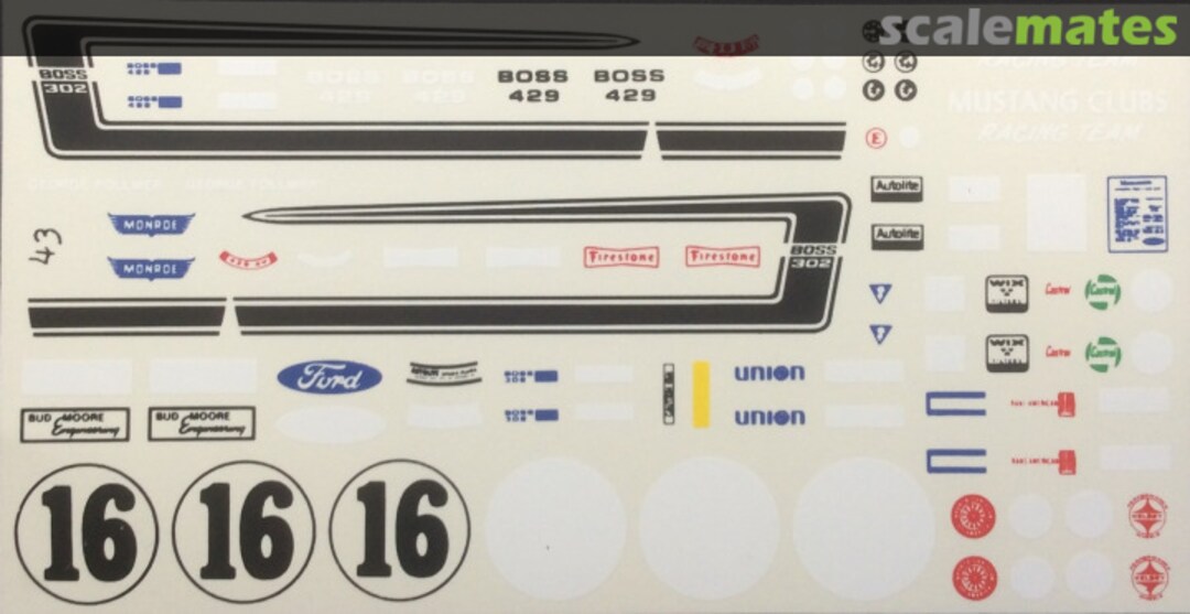 Boxart 1969 Ford Mustang Trans-Am (Black Stripes, Sponsor Art) 43 Fred Cady Decals Boxart 1969 Ford Mustang Trans-Am (Black Stripes, Sponsor Art) 43 Fred Cady Decals
