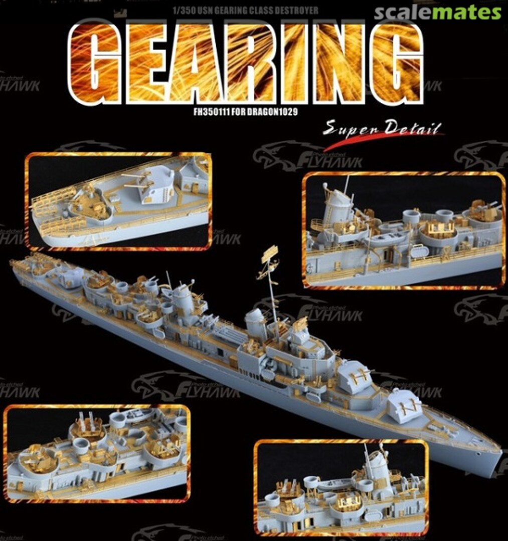 Boxart Super Detail Set WWII USN Gearing Class Gearing Destroyer FH3500111 FlyHawk Model