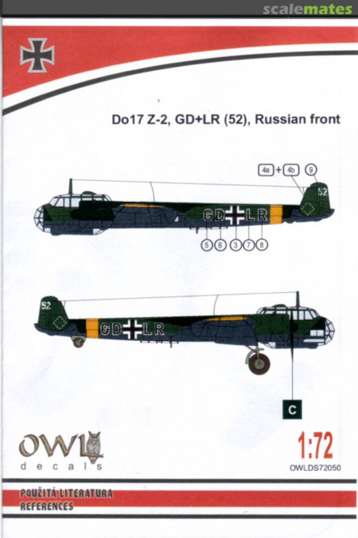 Boxart Dornier Do 17 Z-2 Kg.77 Russian front DS72050 OWL Boxart Dornier Do 17 Z-2 Kg.77 Russian front DS72050 OWL