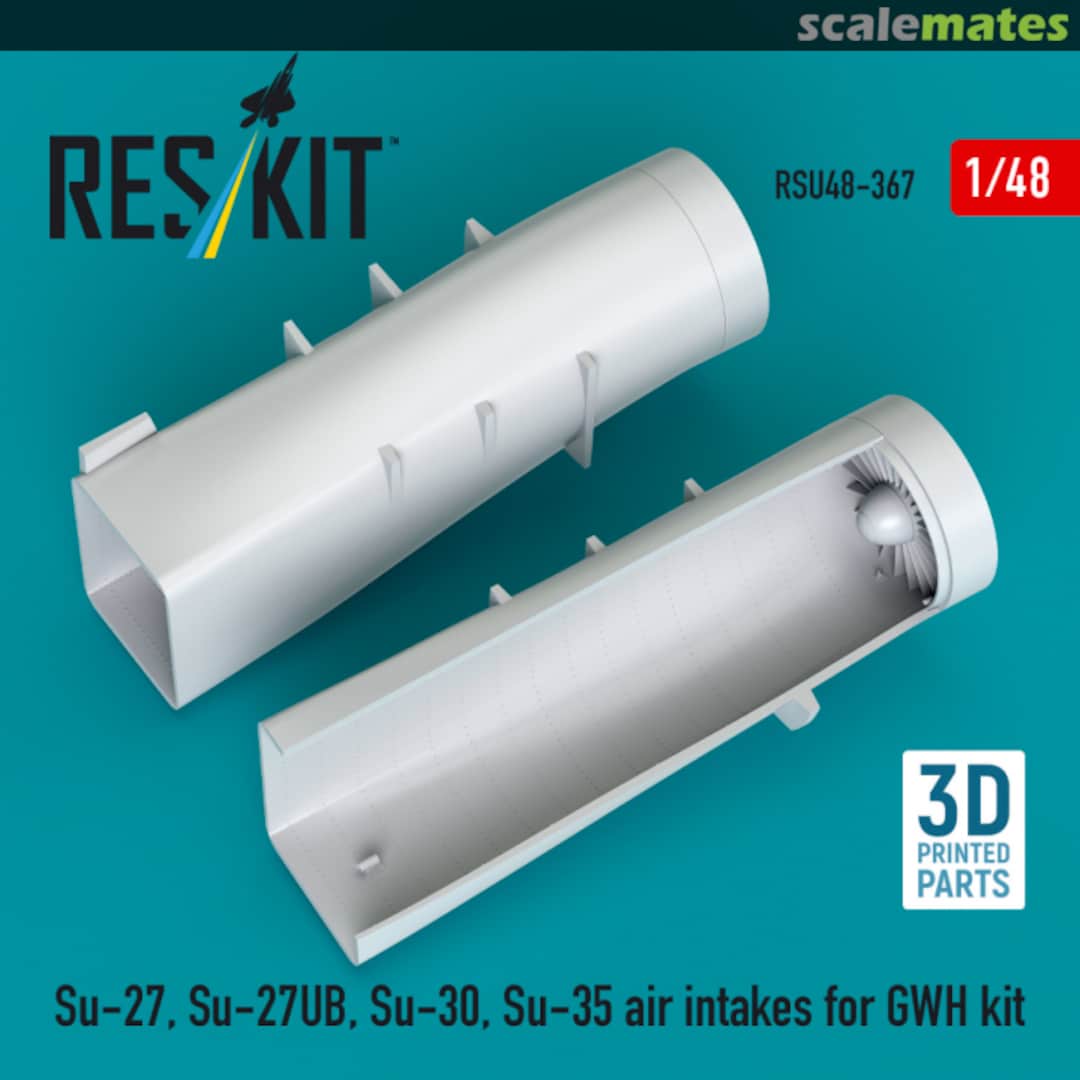 Boxart Su-27, Su-27UB,30,35 air intakes (GWH) (3D Printed) RSU48-0367 ResKit Boxart Su-27, Su-27UB,30,35 air intakes (GWH) (3D Printed) RSU48-0367 ResKit