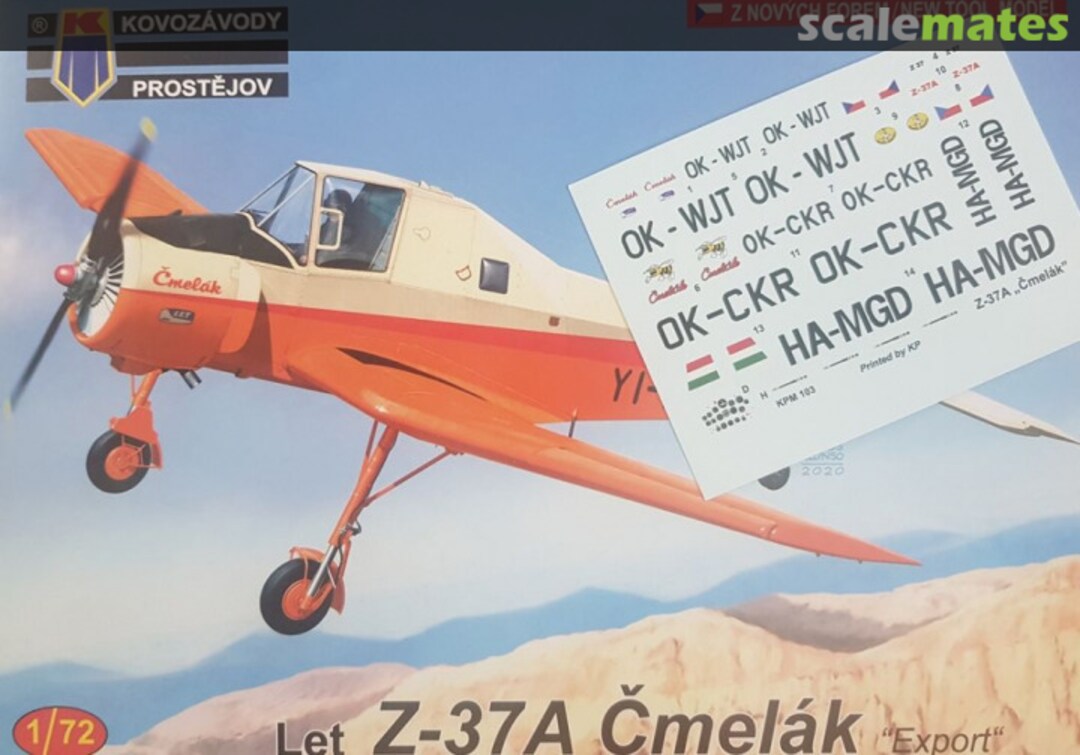 Boxart Let Z-37A Čmelák "Export" KPM0204 Kovozávody Prostějov Boxart Let Z-37A Čmelák "Export" KPM0204 Kovozávody Prostějov