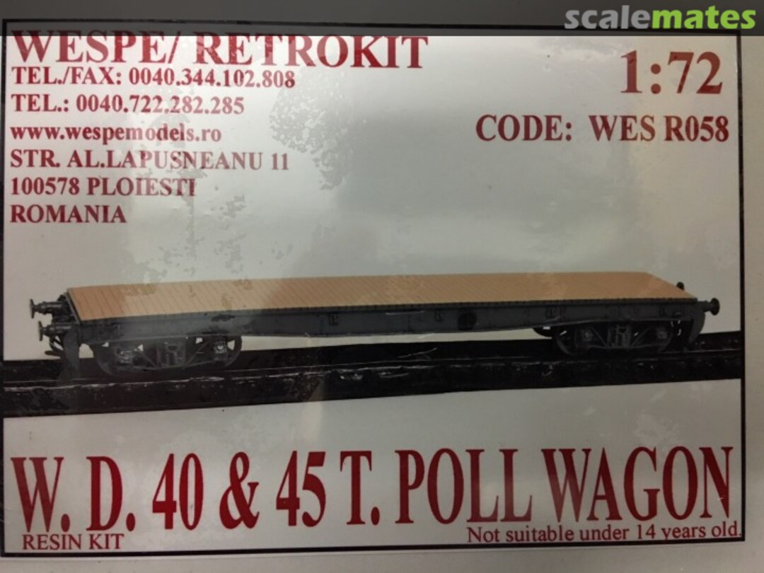 Boxart W.D. 40 & 45T. Poll Wagon WES R058 Wespe Models