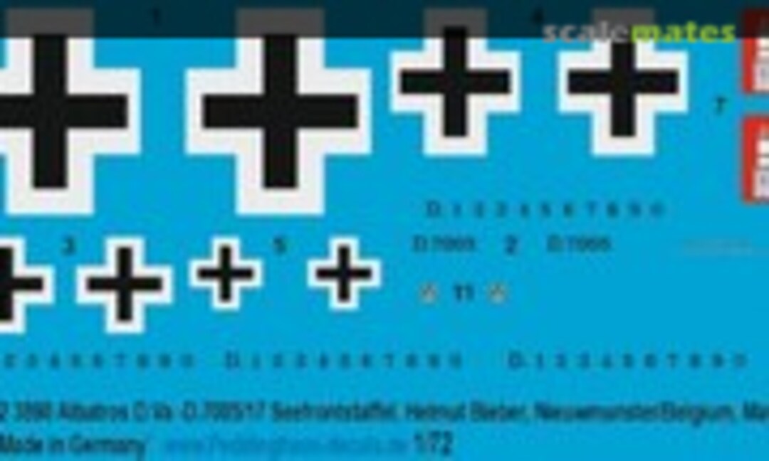 1:72 Albatros D.Va - D.7005/17, Seefrontstaffel, Helmut Bieber, Nieuwmunster, Belgien April/Mai (Peddinghaus-Decals 72 3890) 72 3890