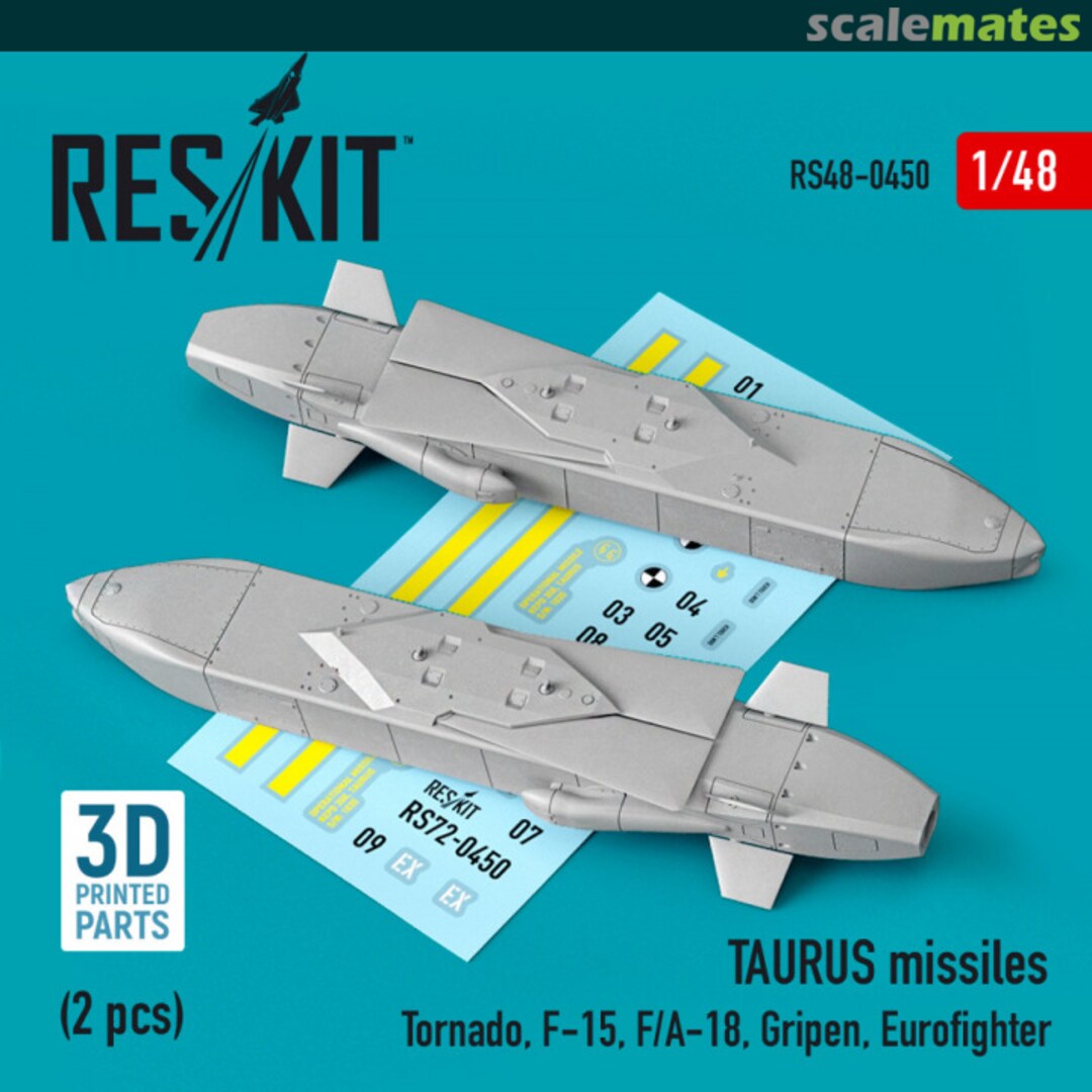 Boxart TAURUS missiles (2 pcs.) (Tornado, F-15, F/A-18, Gripen, Eurofighter) (3D Printed) RS48-0450 ResKit Boxart TAURUS missiles (2 pcs.) (Tornado, F-15, F/A-18, Gripen, Eurofighter) (3D Printed) RS48-0450 ResKit