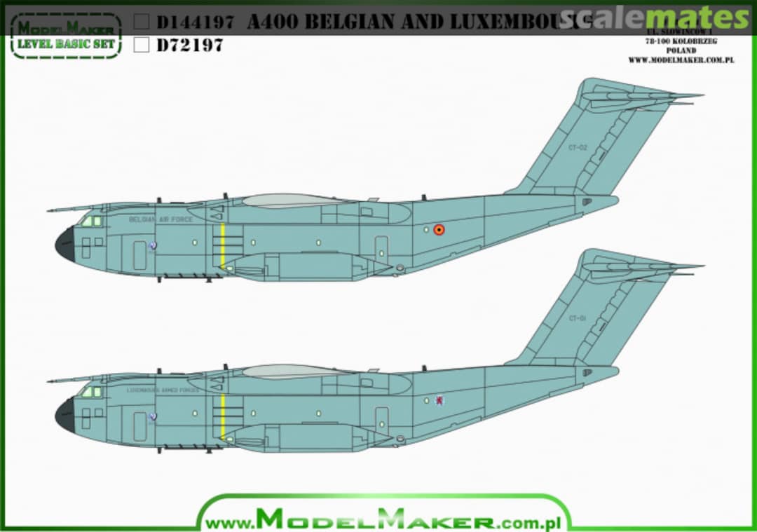 Boxart Airbus A400M Belgian and Luxembourg D144197 ModelMaker Boxart Airbus A400M Belgian and Luxembourg D144197 ModelMaker