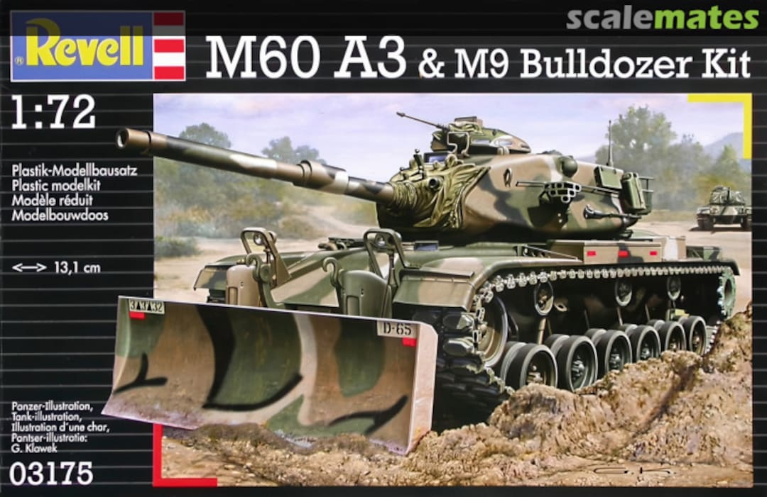 Boxart M60 A3 with M9 Bulldozer Kit 03175 Revell Boxart M60 A3 with M9 Bulldozer Kit 03175 Revell