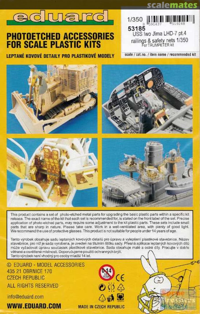 Boxart USS Iwo Jima LHD-7 - pt.4 railings & safety nets 53185 Eduard Boxart USS Iwo Jima LHD-7 - pt.4 railings & safety nets 53185 Eduard