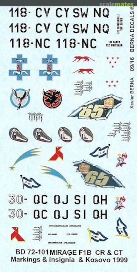 Boxart Mirage F1B/CR/CT BD 72-101 Berna Decals Boxart Mirage F1B/CR/CT BD 72-101 Berna Decals