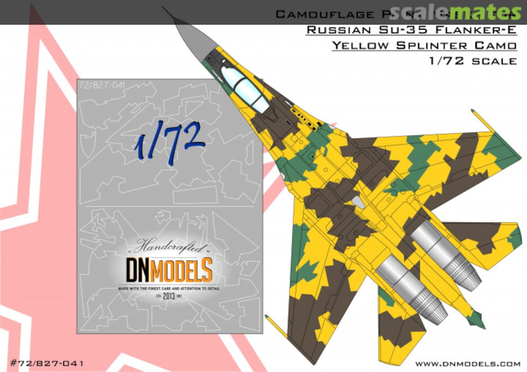 Boxart Su-35 Flanker-E Splinter Camouflage Paint Masks 72/827-041 DN Models Boxart Su-35 Flanker-E Splinter Camouflage Paint Masks 72/827-041 DN Models