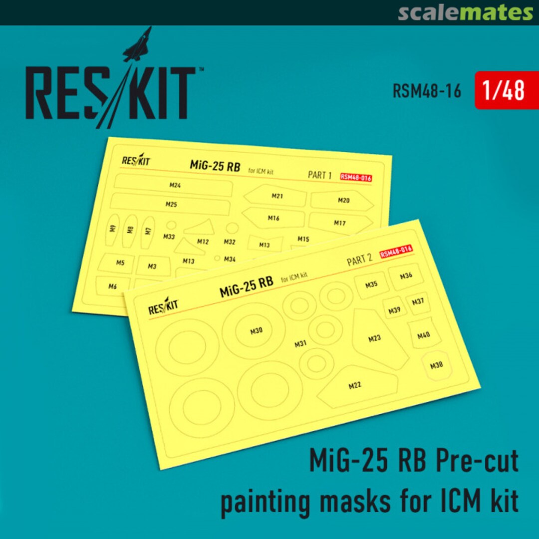 Boxart MiG-25 RB Pre-cut painting masks RSM48-0016 ResKit Boxart MiG-25 RB Pre-cut painting masks RSM48-0016 ResKit