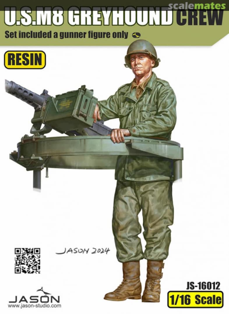 Boxart U.S. M8 Greyhound Crew - Gunner JS-16012 Jason Studio Boxart U.S. M8 Greyhound Crew - Gunner JS-16012 Jason Studio