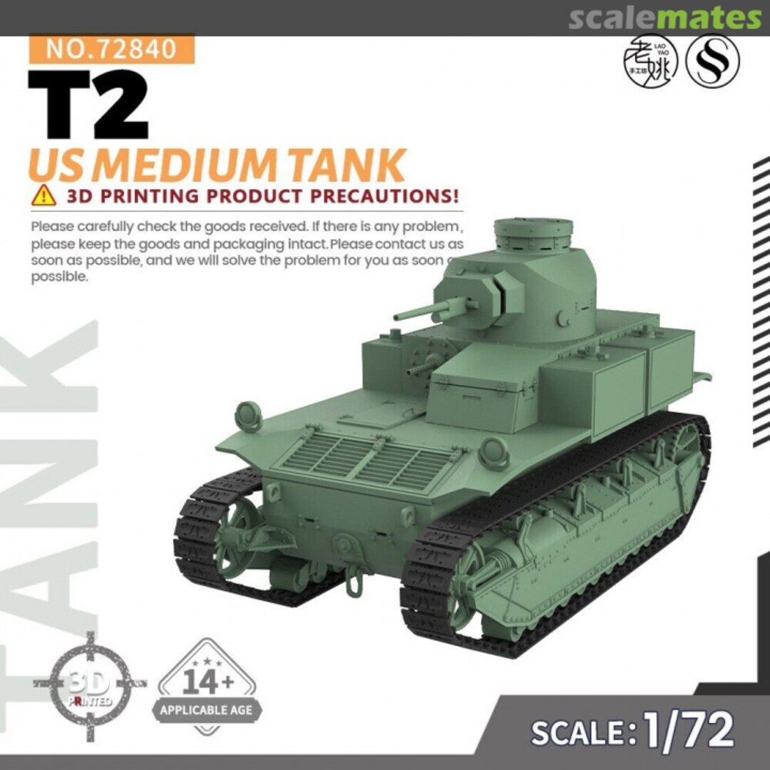 Boxart US T2 Medium Tank SS72840 SSMODEL Boxart US T2 Medium Tank SS72840 SSMODEL