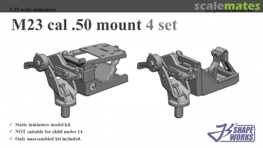 Boxart M23 cal .50 mount (4 set) JS35A022 Js' Shapeworks