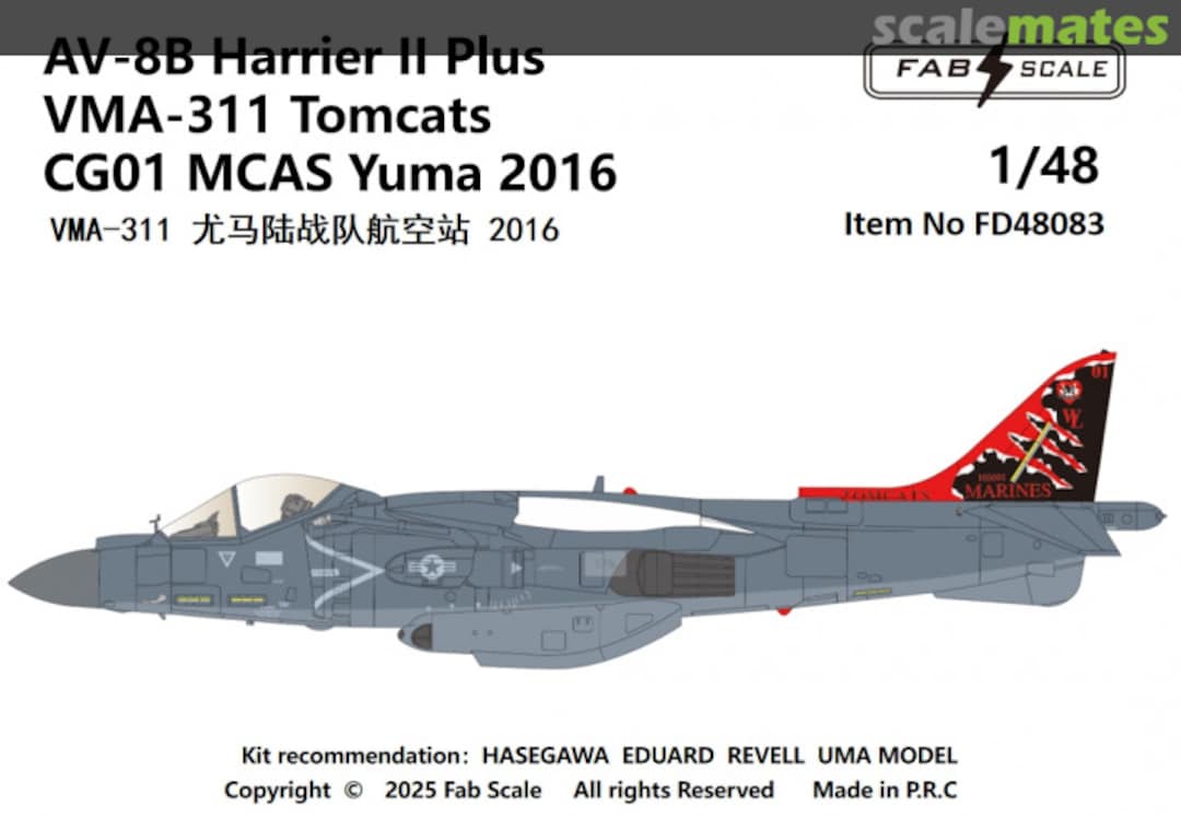 Boxart AV-8B+ VMA-311 2016 FD48083 Fab Scale Boxart AV-8B+ VMA-311 2016 FD48083 Fab Scale
