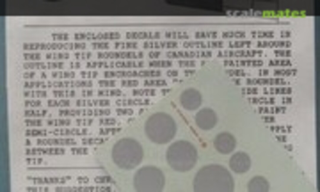 1:72 Silver outlines for wing tip roundels on Canadian aircraft (Arrow Graphics C-72-72)