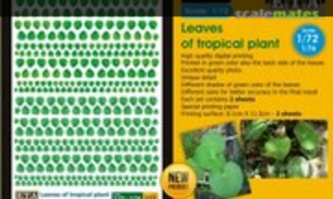 1:72 Leaves of Tropical Plant / Piper Peltatum (ETA Diorama Accessories 112) 112