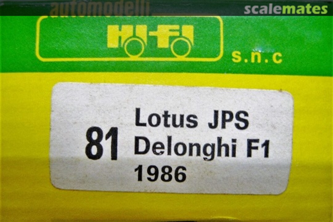 Boxart Lotus-Renault 98T F1 "JPS" 81 Hi Fi Automodelli Boxart Lotus-Renault 98T F1 "JPS" 81 Hi Fi Automodelli