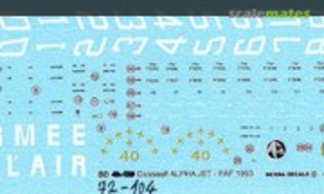 1:72 Alpha Jet E Patrouille de France 1993 (Berna Decals BD 72-104) BD 72-104