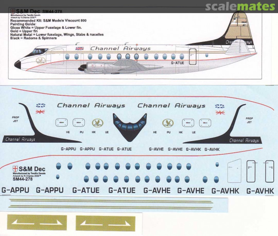 Boxart Channel Airways Viscount 800 SM44-278 S&M Dec Boxart Channel Airways Viscount 800 SM44-278 S&M Dec