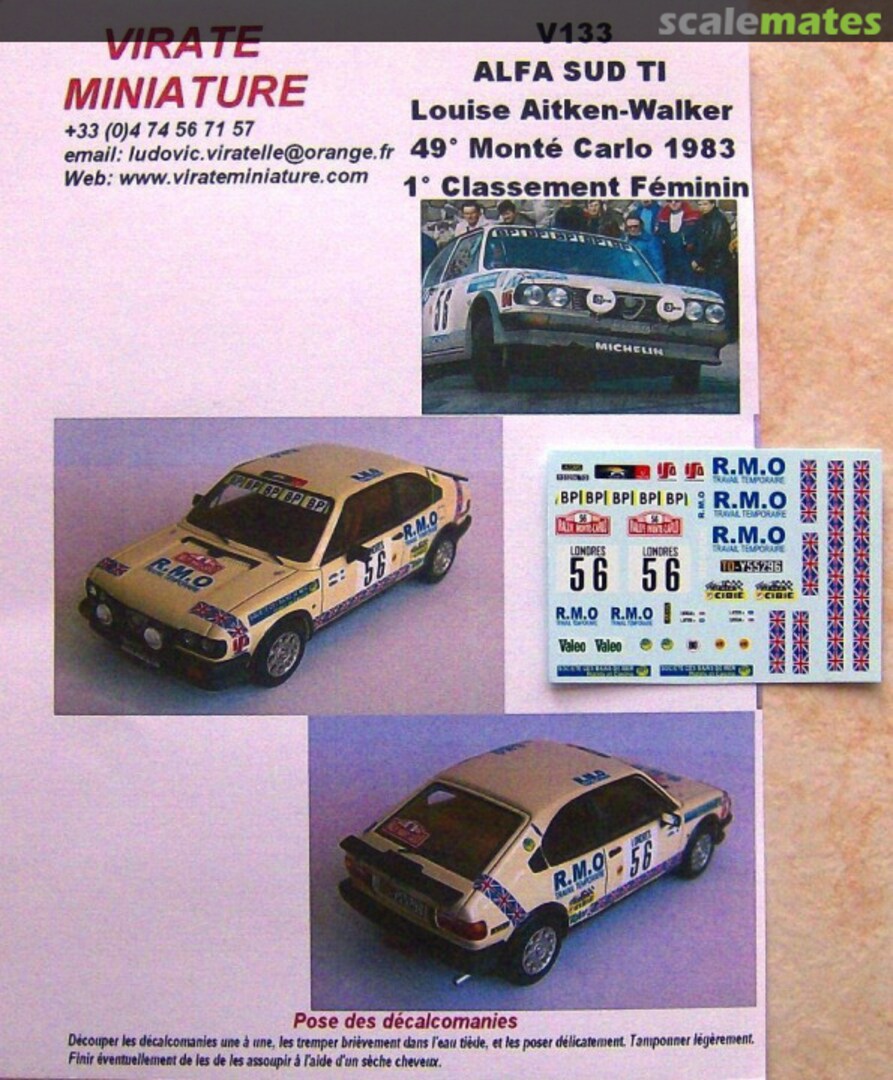 Boxart Alfa Romeo Alfasud TI "R.M.O." V133 Virate Miniature