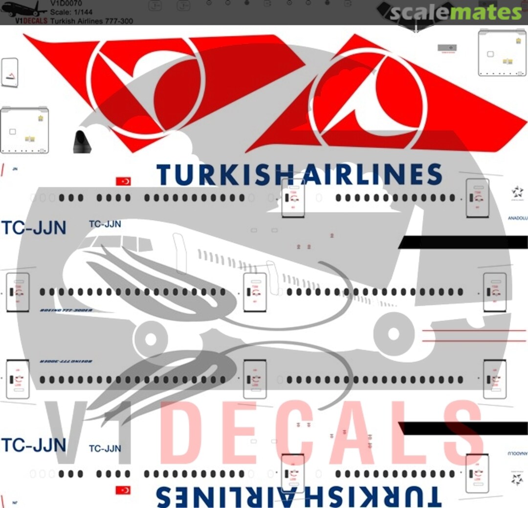 Boxart Turkish Airlines Boeing 777-300 V1D0070-144 V1 Decals Boxart Turkish Airlines Boeing 777-300 V1D0070-144 V1 Decals