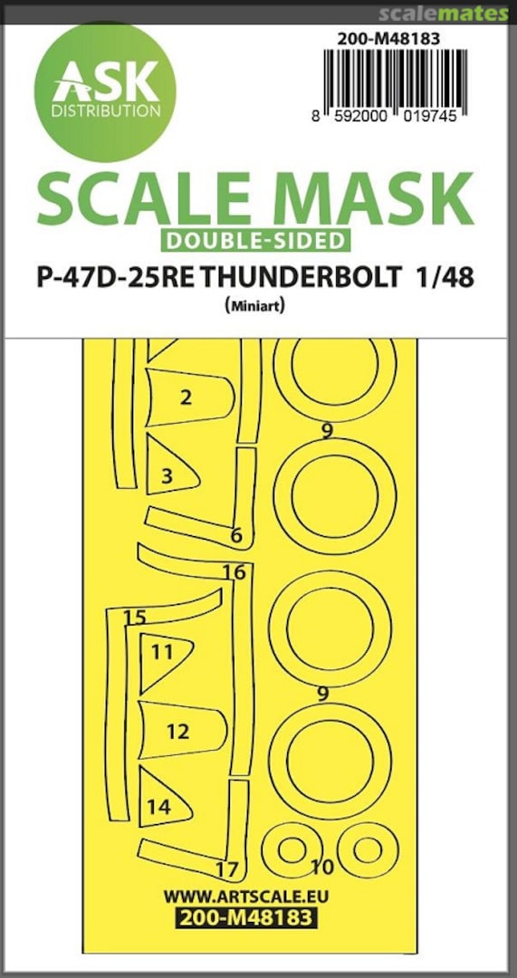 Boxart P-47D-25RE Thunderbolt double-sided express fit mask 200-M48183 ASK Boxart P-47D-25RE Thunderbolt double-sided express fit mask 200-M48183 ASK
