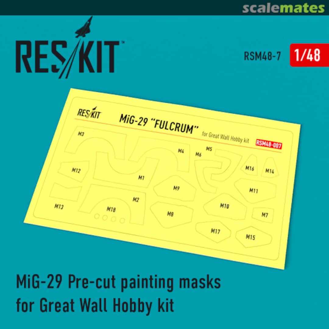 Boxart MiG-29 Pre-cut painting masks RSM48-0007 ResKit Boxart MiG-29 Pre-cut painting masks RSM48-0007 ResKit