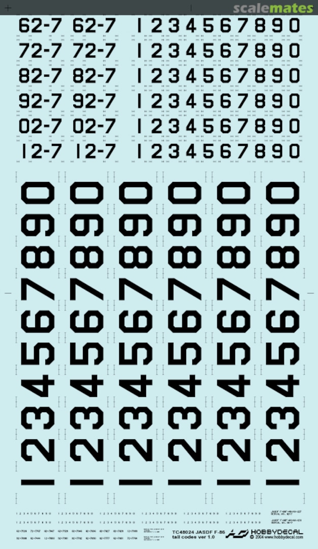Boxart JASDF F-86 Sabre Tail Codes Ver 1 TC48024V1 HobbyDecal Boxart JASDF F-86 Sabre Tail Codes Ver 1 TC48024V1 HobbyDecal