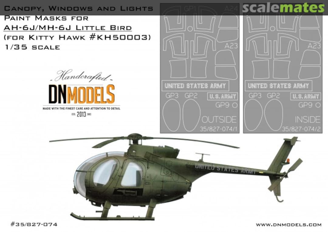 Boxart Canopy, Windows & Lights Paint Masks for AH-6J/MH-6J Little Bird 35/827-074 DN Models Boxart Canopy, Windows & Lights Paint Masks for AH-6J/MH-6J Little Bird 35/827-074 DN Models