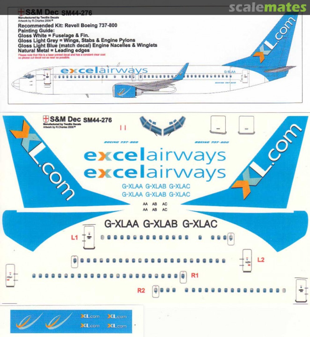 Boxart Excel Airways Boeing 737-800 SM44-276 S&M Dec Boxart Excel Airways Boeing 737-800 SM44-276 S&M Dec