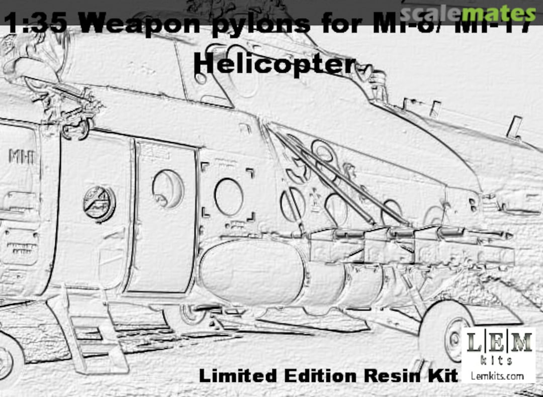 Boxart Weapon pylons for the helicopter of Mi-8 / Mi-17 A35001b LEM Kits Boxart Weapon pylons for the helicopter of Mi-8 / Mi-17 A35001b LEM Kits
