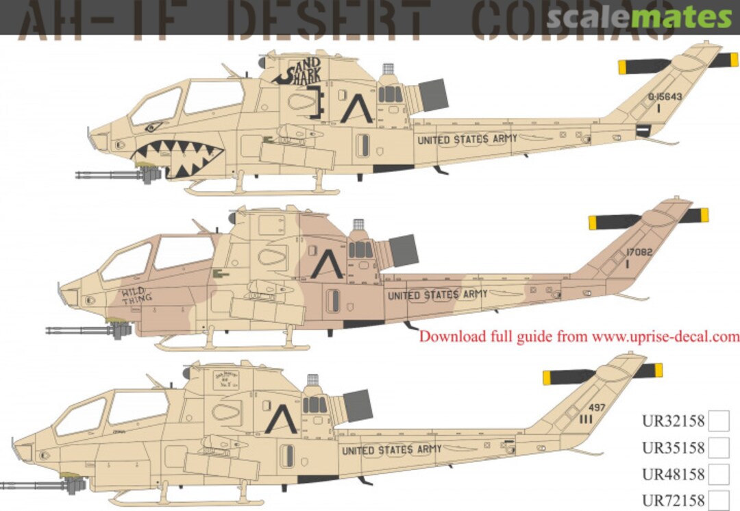 Boxart AH-1F Desert Cobras UR72158 UpRise Decal Boxart AH-1F Desert Cobras UR72158 UpRise Decal