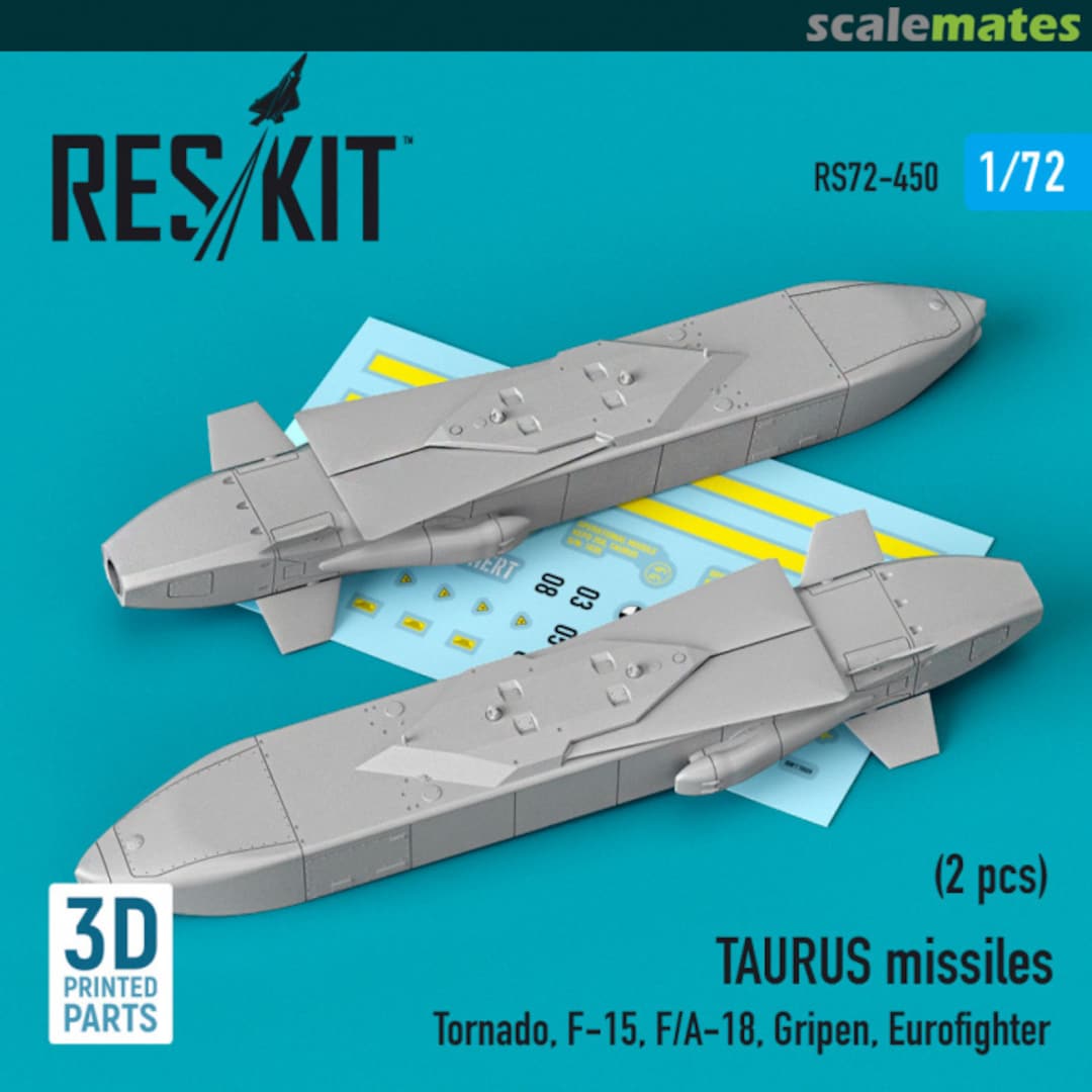 Boxart TAURUS missiles (2 pcs.) (Tornado, F-15, F/A-18, Gripen, Eurofighter) (3D Printed) RS72-0450 ResKit Boxart TAURUS missiles (2 pcs.) (Tornado, F-15, F/A-18, Gripen, Eurofighter) (3D Printed) RS72-0450 ResKit