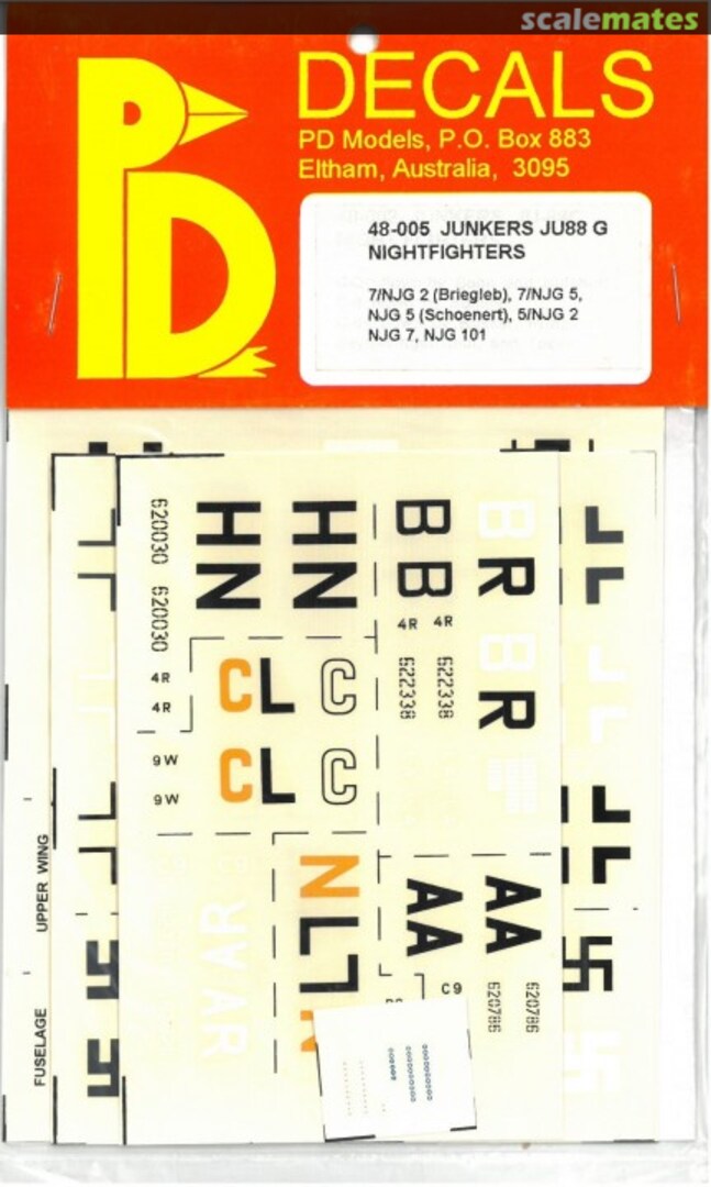 Boxart Junkers JU88 G Nightfighters 48-005 PD Models Boxart Junkers JU88 G Nightfighters 48-005 PD Models